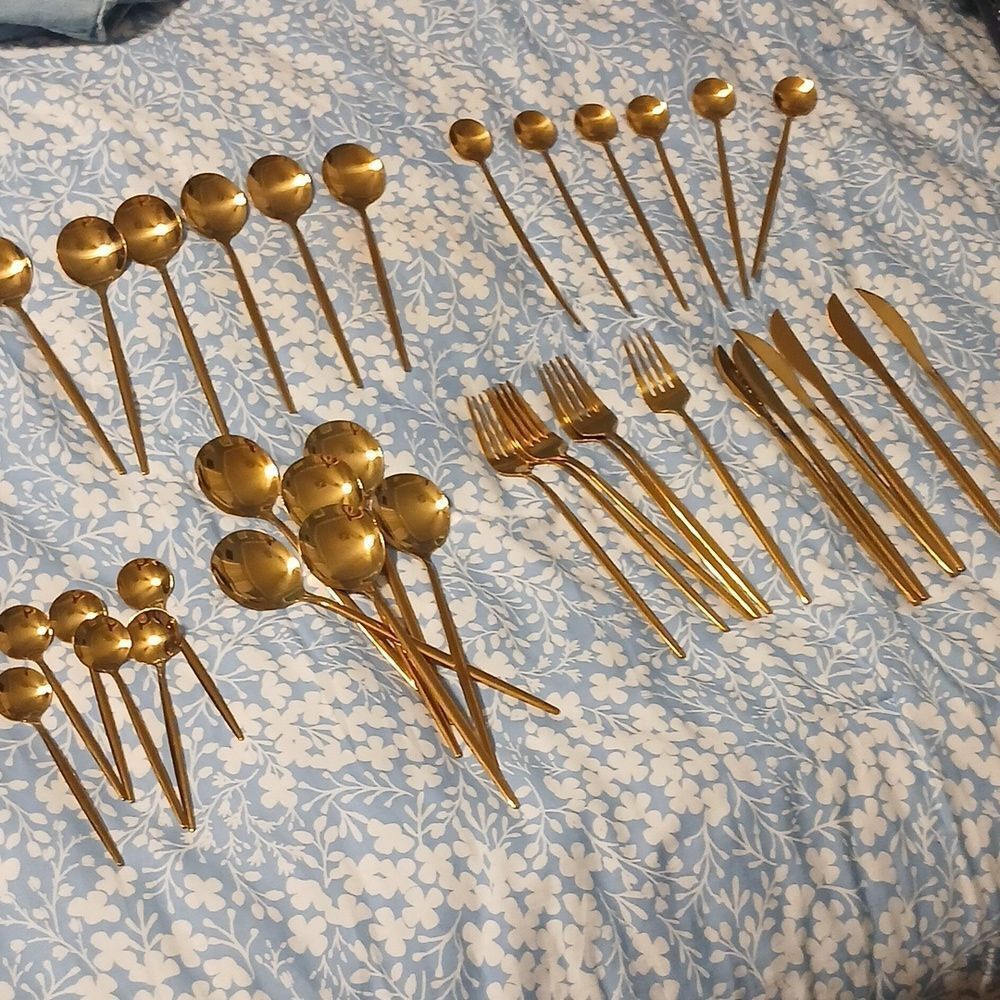 Stainless Steel Gold Set